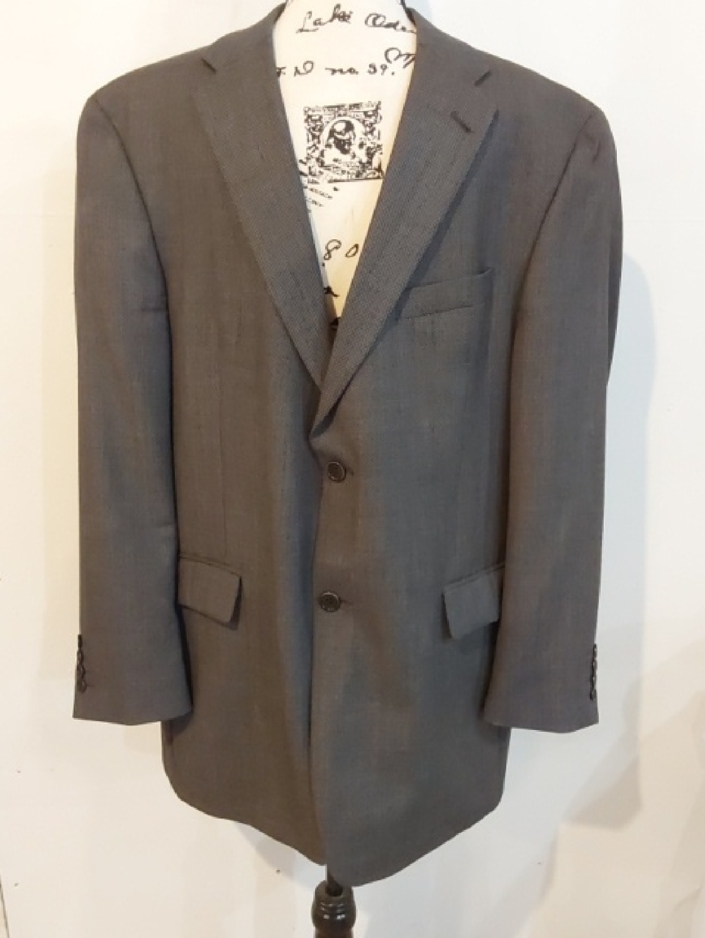 Tommy Hilfiger |Men's Gray Suit Coat Two-Button Blazer Cashmere Wool 46R